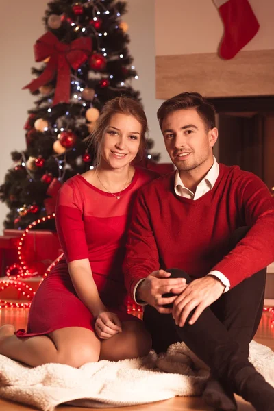 Xmas için dekore edilmiş salon