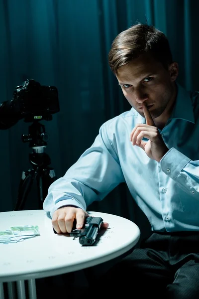 Secret agent and surveillance — Stock Photo, Image