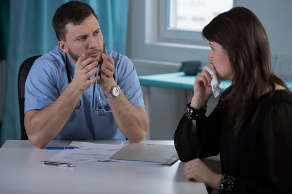 Wanhoop patiënt na diagnose — Stockfoto