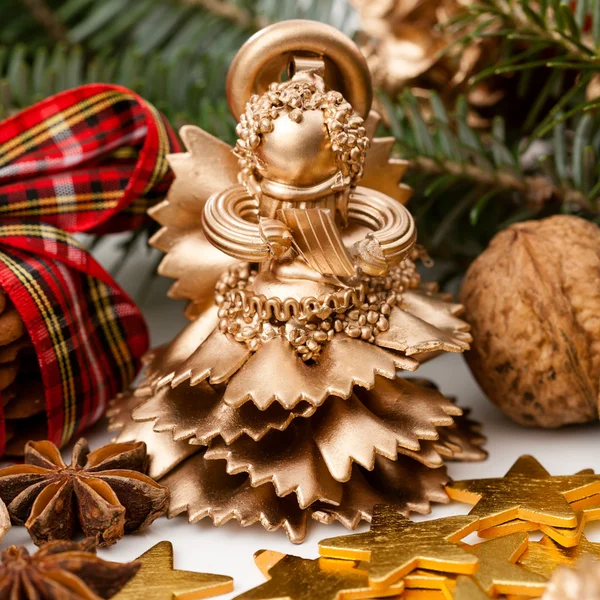 Christmas statue- gold angel — Stock Photo, Image