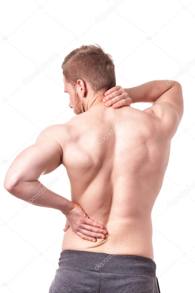 Back of muscular man