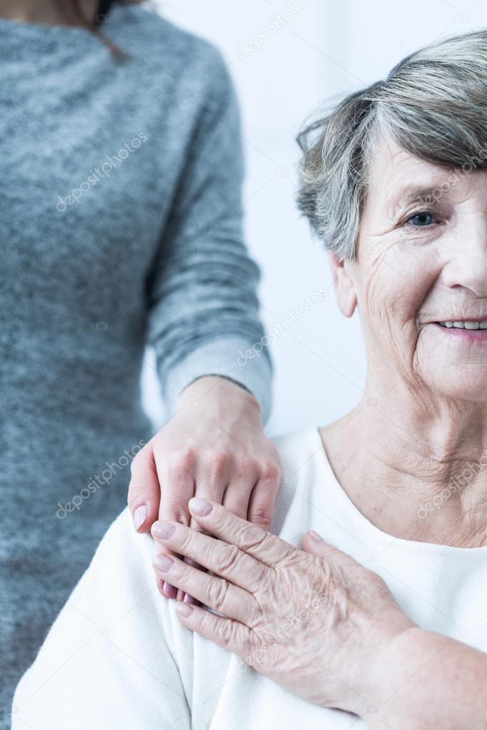 Elderly female with positive attitude