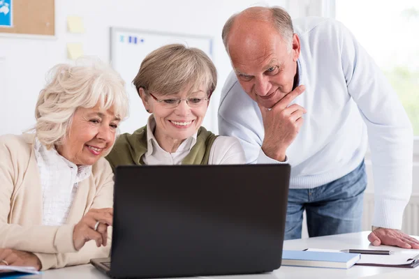 Hommes d'affaires seniors avec ordinateur portable — Photo
