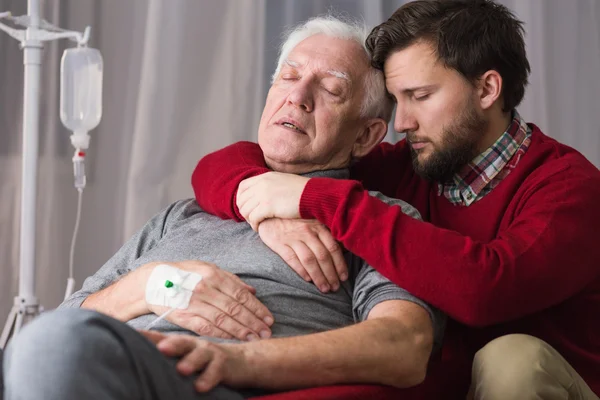 Père et fils dernier au revoir — Photo