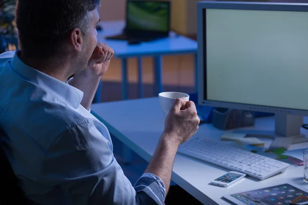 Sleepy and tired clerk — Stock Photo, Image