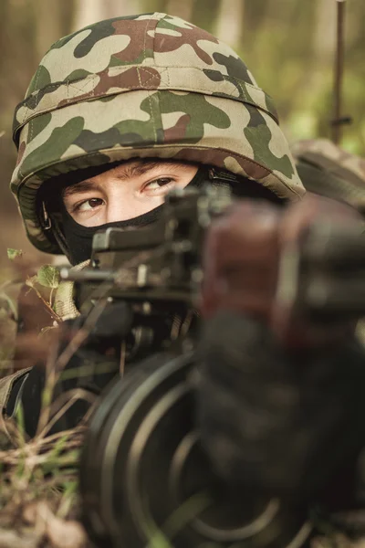 Closeup of soldier — Stock Photo, Image