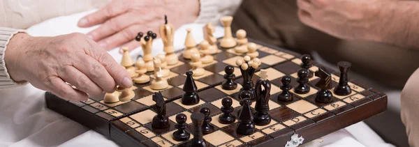 Playing chess with grandmother — Stock Photo, Image