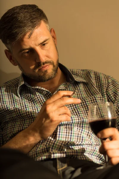 Mature man contemplating — Stock Photo, Image