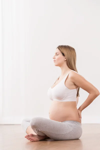 Dolor de mujer y columna vertebral — Foto de Stock