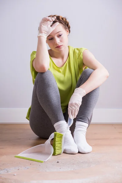 Pause beim Putzen — Stockfoto