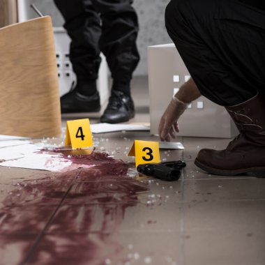 Body at the crime scene clipart