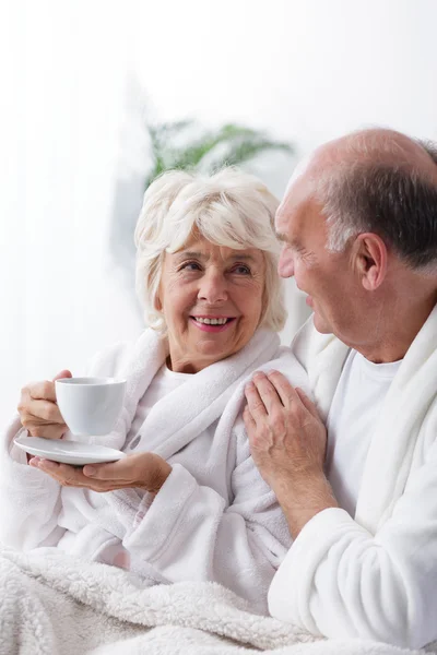 Senior people having romance — Stock Photo, Image