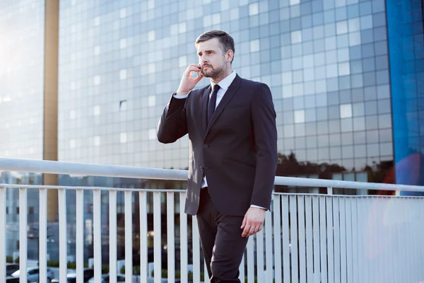 Professioneller Geschäftsmann während eines Geschäftstermins — Stockfoto