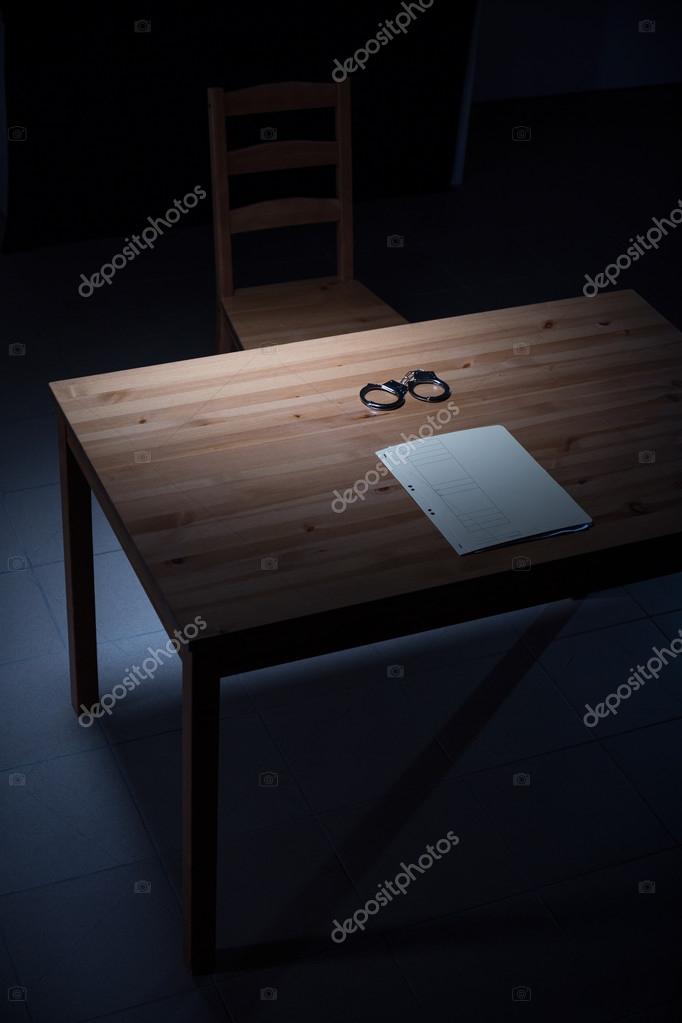 Desk In Interrogation Room Stock Photo C Photographee Eu
