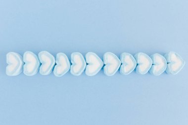 Mavi kalp şekerlemesi arkaplanı