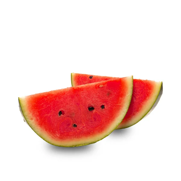 Wassermelonenfrucht Isoliert Auf Weißem Hintergrund — Stockfoto