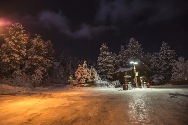 Gas Pumps in the Winter Night