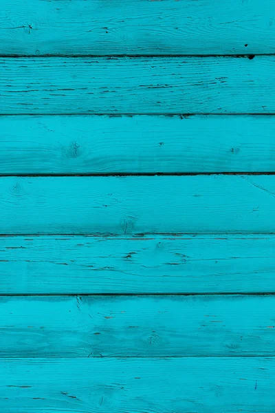 Natural wooden blue, turquoise boards, wall or fence with knots. Painted wooden vertical planks. Abstract textured background, empty template — Stock Photo, Image