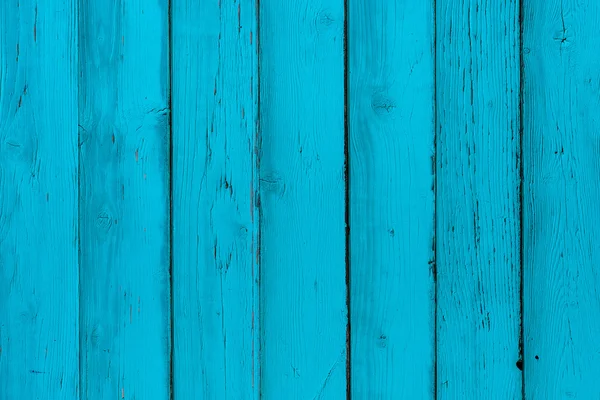 Natural wooden blue boards, wall or fence with knots. Painted wooden vertical planks. Abstract textured background, empty template — Stock Photo, Image