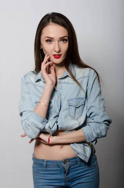 Ragazza in denim — Foto Stock