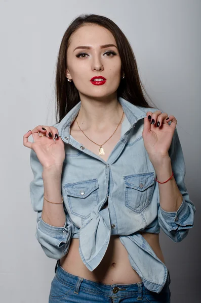 Ragazza in denim — Foto Stock