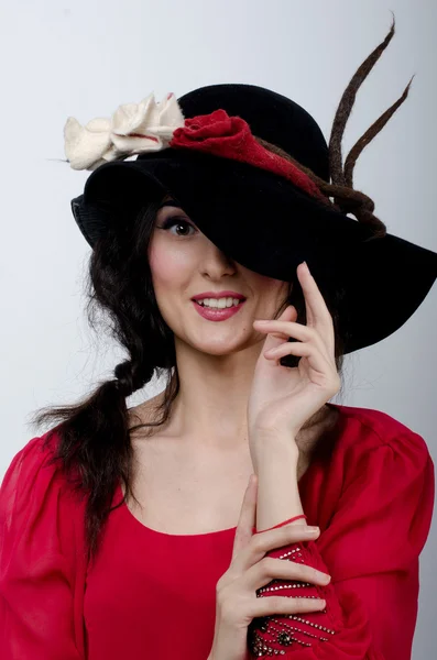 Chica en sombrero pirata — Foto de Stock
