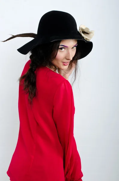 Meisje in pirate hat — Stockfoto