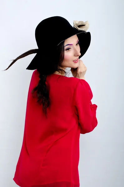 Chica en sombrero pirata — Foto de Stock