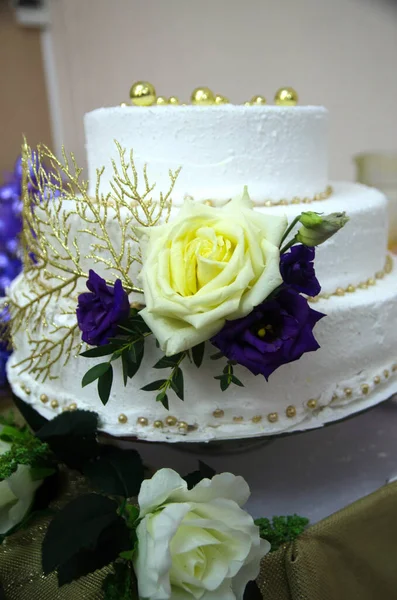 Festive Decoration Wedding Cake — Stock Photo, Image