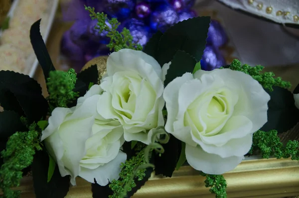 Decoración Festiva Mesa Bodas Con Flores — Foto de Stock