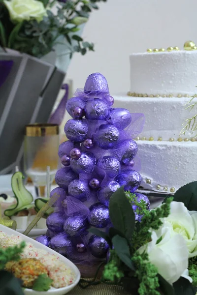 Святкова Прикраса Весільного Торта — стокове фото