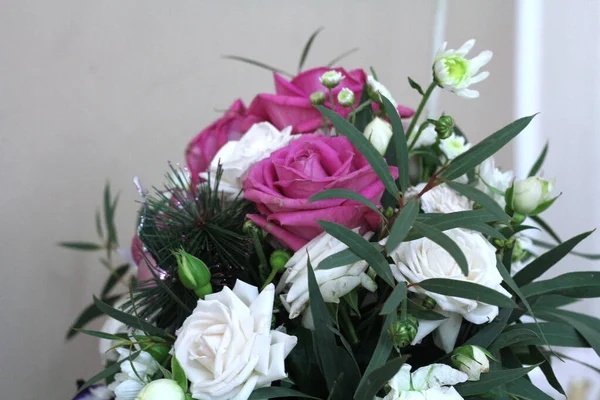 Decoração Festiva Mesa Casamento Com Flores — Fotografia de Stock