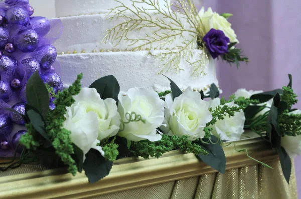 Festive Decoration Wedding Table Flowers — Stock Photo, Image