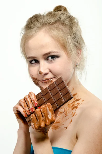La ragazza in cioccolato — Foto Stock