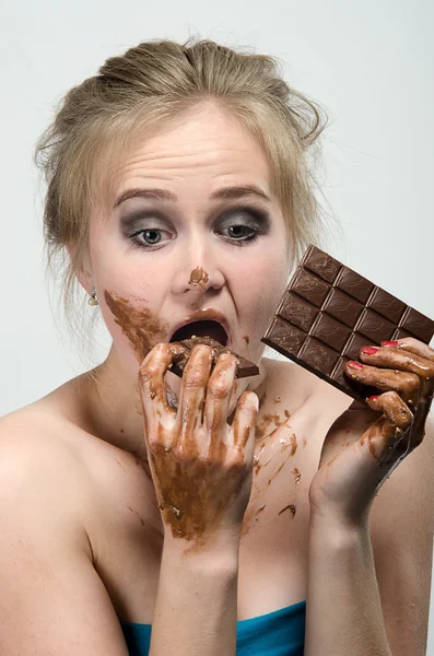 La ragazza in cioccolato — Foto Stock