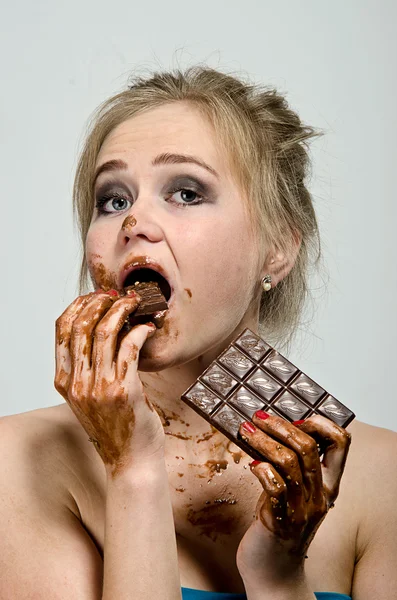 La ragazza in cioccolato — Foto Stock