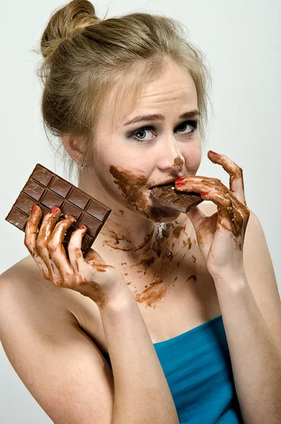 La ragazza in cioccolato — Foto Stock