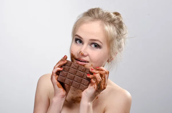 La ragazza in cioccolato — Foto Stock