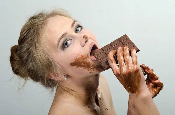 La ragazza in cioccolato — Foto Stock