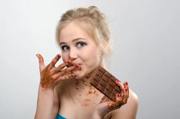 La ragazza in cioccolato — Foto Stock