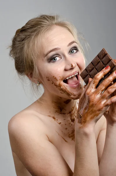 La ragazza in cioccolato — Foto Stock