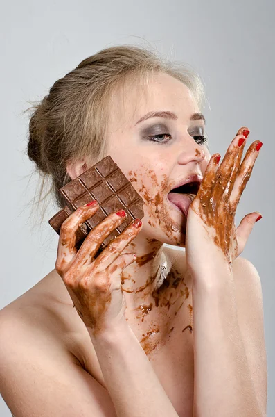 La ragazza in cioccolato — Foto Stock