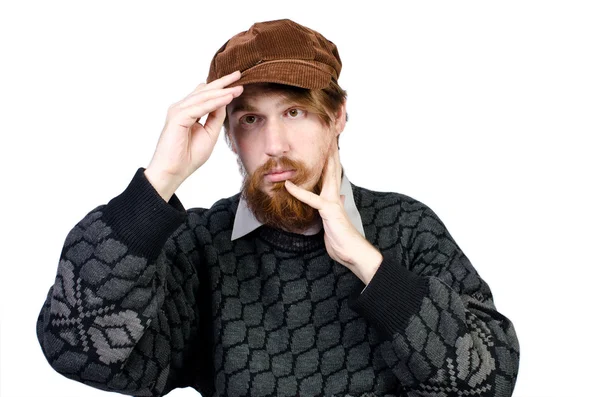 A bearded man in a jacket — Stock Photo, Image