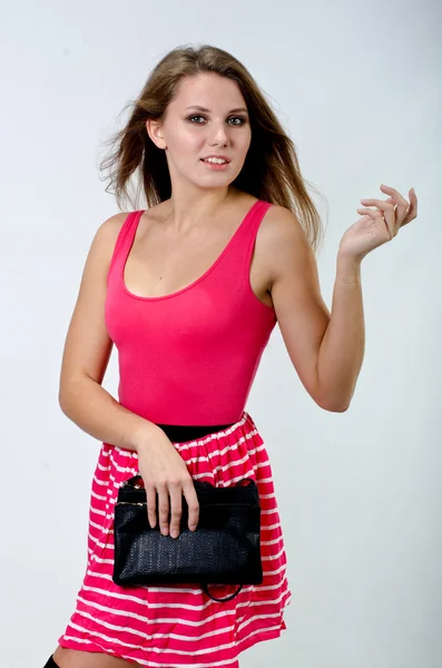 Menina em um vestido vermelho — Fotografia de Stock