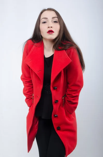 Girl in coat — Stock Photo, Image