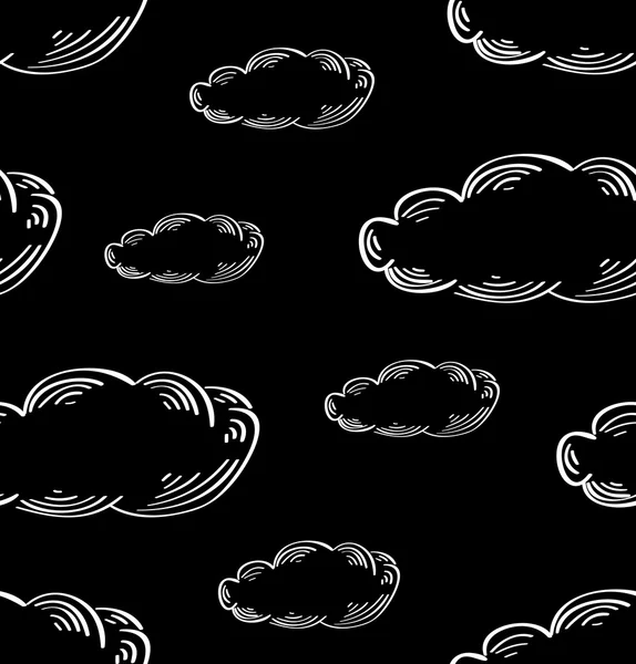 Clouds sketch seamless background.