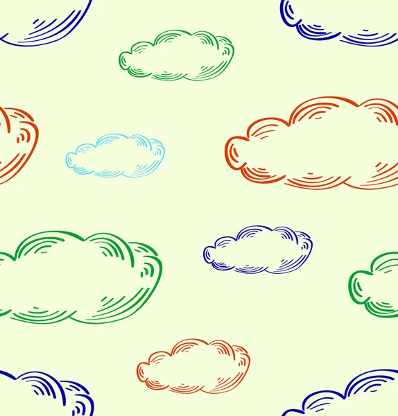 Clouds seamless sketch background.