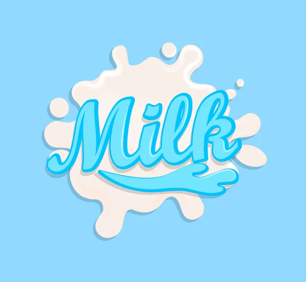 Melk label splash. — Stockvector