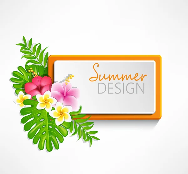 Summer red frame — Stock Vector