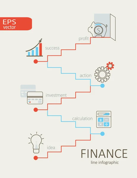 Design plano Infográfico de finanças . — Vetor de Stock